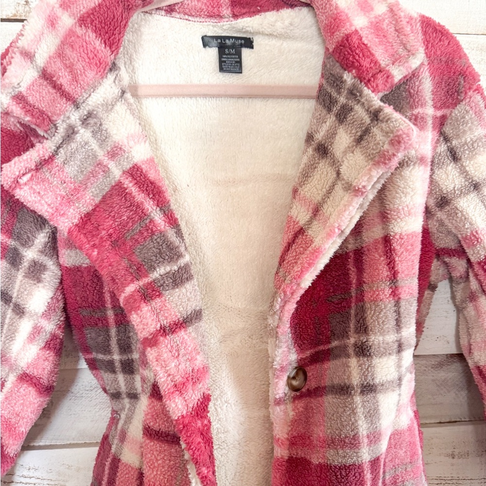 Pink Plaid shacket - Picture 2 of 4